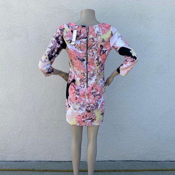 Bar III Casual Dress - Bodycon: Pink Floral Dress - Picture 8 of 8